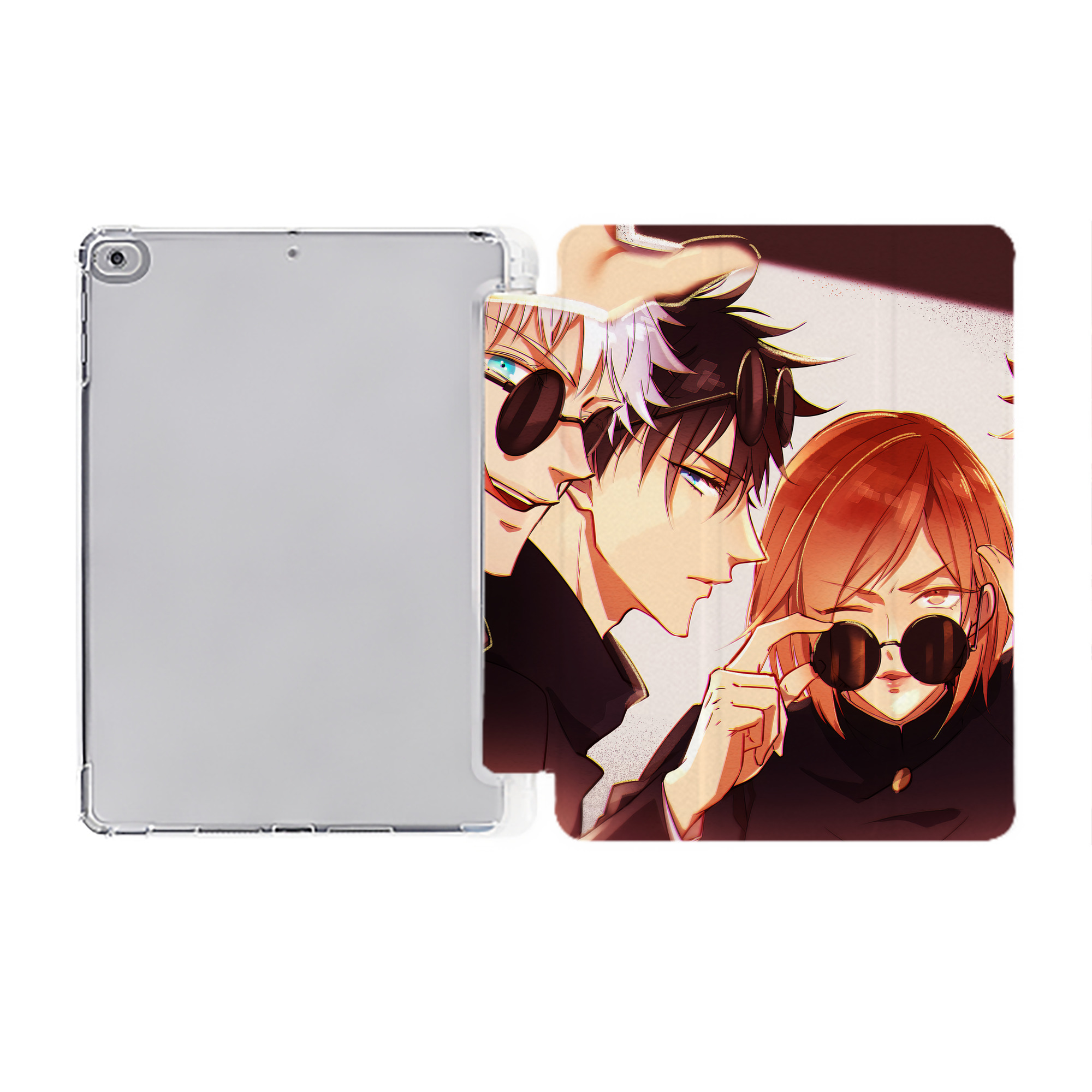 （画像用） 呪術廻戦 Jujutsu Kaisen IPad ケース ペン収納付き 三つ折りスタンド PUレザー×シリコン 対応機種9.5/10.5/10.9インチ